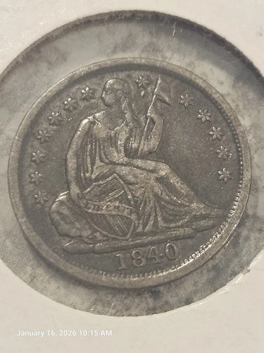1840 O LIBERTY SEATED HALF DIME - NO DRAPES - VF / XF