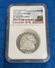 2020 Canada $25 Bald Eagle Extraordinary High Relief Silver Coin NGC PF70 U.C