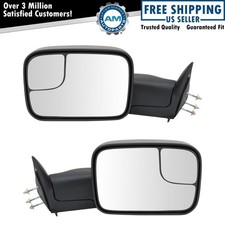 Tow Mirror Manual 7x10 Flip-up Pair Set Of 2 For 94-02 Dodge Ram 2500 3500 1500