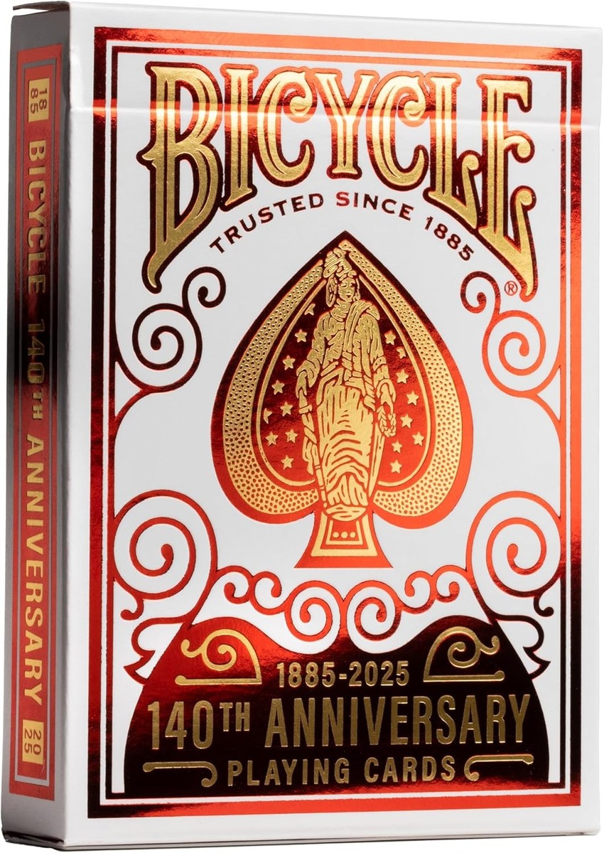Bicycle 140th Year Anniversary Playing Cards, Red and Gold Foil