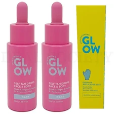 Australian Glow Self Tan Drops Face & Body Dark 1.35oz Lot of 2