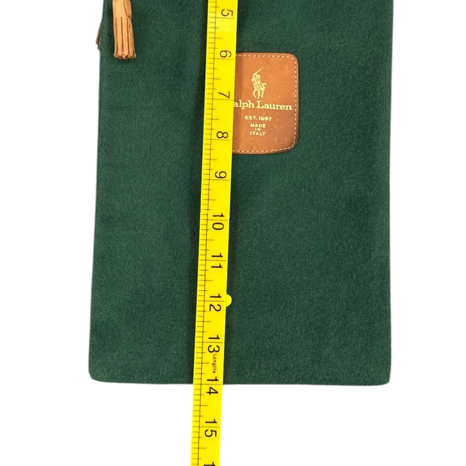 Bolso Ralph Lauren Verde Oscuro Cierre con Cordón Cuero Detalle Borla Foto 4 de 4