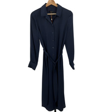 Quince Blue Basic Sleeved Dress S