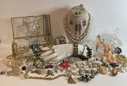 VTG Large Lot of Signed Quality Costume Jewelry 100+ Pieces with 925, 14K GF