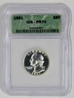 1961 Silver Washington Quarter TOP GRADE! ICG Proof 70
