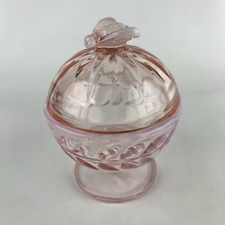 Vintage Fenton Pink Bee Candy Dish Opalescent