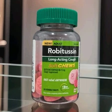 Robitussin Soft Chews, Long-Acting Cough Relief 2026 Adult Formula, Berry NEW