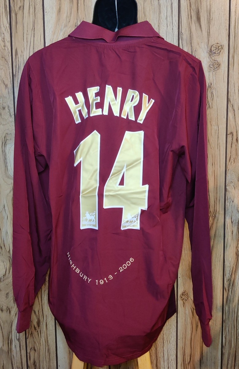 Maillot Arsenal Rétro 2005-2006 Thierry Henry #14 - Neuve, Manches