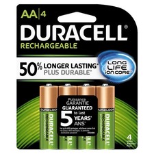 Duracell 66155 Rechargeable AA Batteries, Set of 4