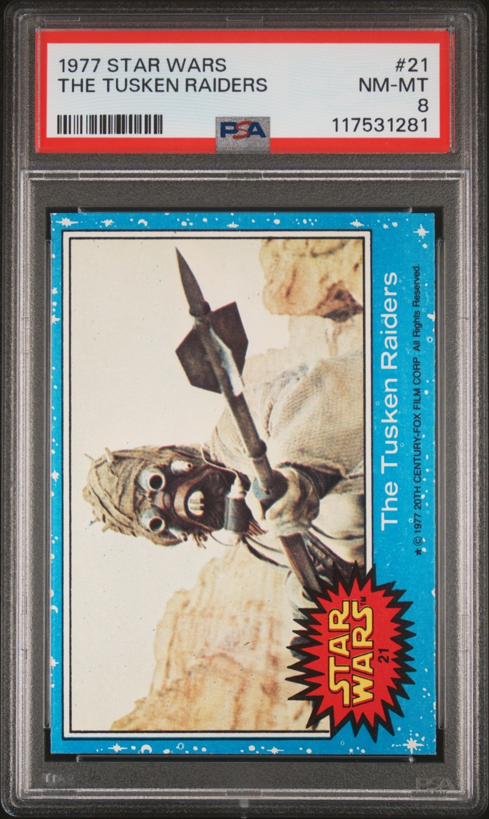 1977 Topps Star Wars #21 The Tusken Raiders Series 1 Blue PSA 8