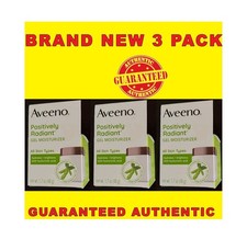 3 Pack Aveeno Positively Radiant Gel Moisturizer All skin type 1.7 oz Each Hyalu
