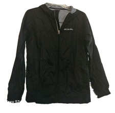 Columbia rain jacket black juniors large 14/16 Full Zip