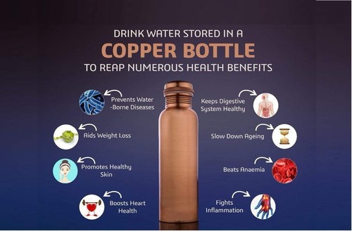 Pure Copper Water Bottle 1 Liter – Leak-Proof & Durable | Ayurveda Benefits - Picture 4 of 10
