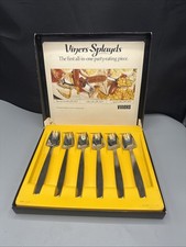 Set of 6 Vintage Viners Splayds by McArthur 18/8 Stainless Steel Sporks
