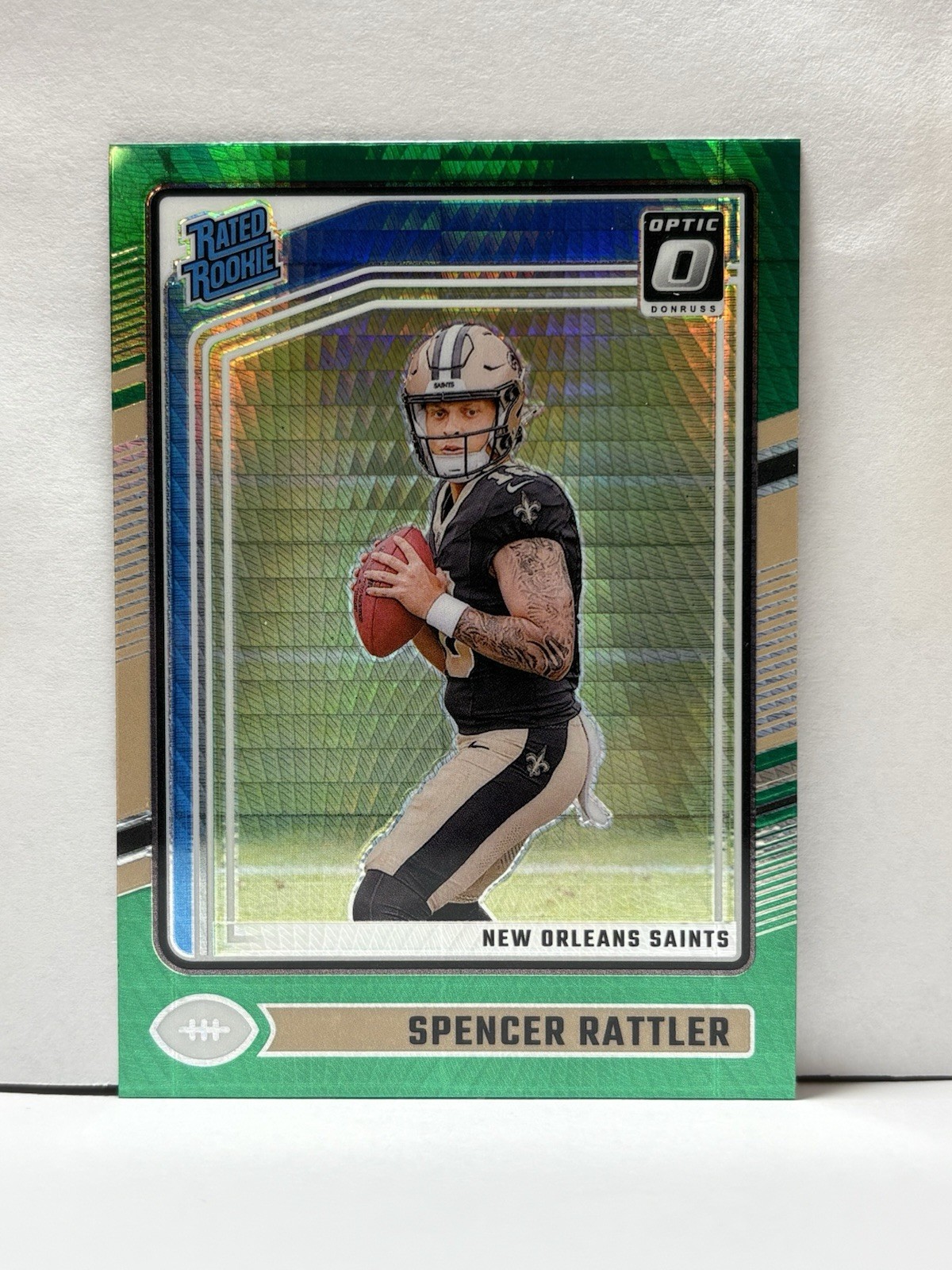2024 Panini Donruss Optic Rated Rookie Spencer Rattler #289 Green Hyper Prizm