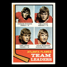 Jacques Richard/Tom Lysiak/Keith McCreary #14 1974 Topps Atlanta Flames Hockey