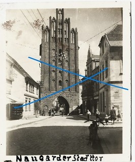 Gollnow Pomerania (Gleniow) Porta della città con negozi Foto privata del 1930!