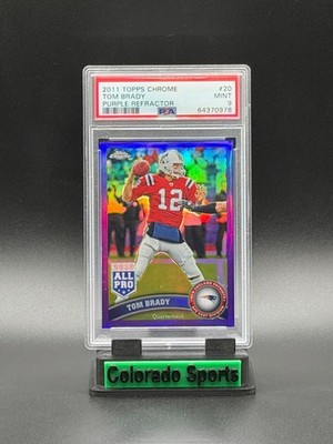 TOM BRADY 2011 Topps Chrome #20 Purple Refractor 049/499 PSA 9 Mint