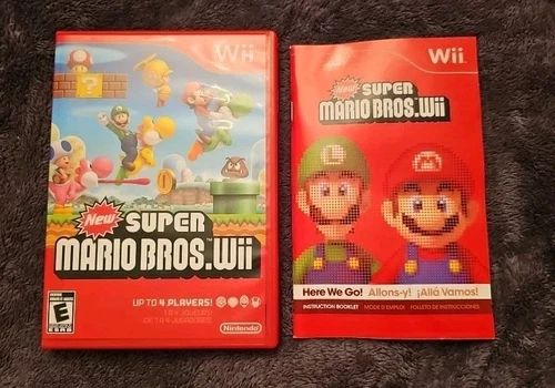 Case, Manual, & Inserts Only NO GAME New Super Mario Bros Wii Nintendo Wii