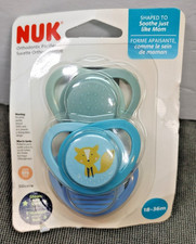 NWT NUK 3pc Orthodontic Pacifier Glow in the Dark 18-36 months Made in Germany