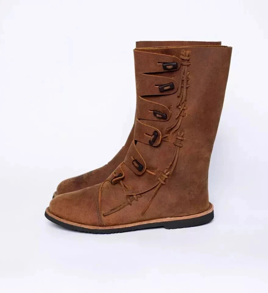 Botas Largas Vikingas Marrón Odín Para Disfraz Vikingo, Regalos de Navidad