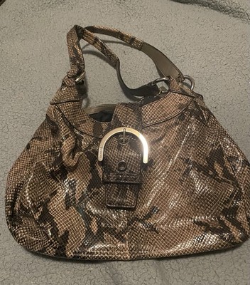vintage Coach 2006 Python Embossed Exotic Hobo Handbag