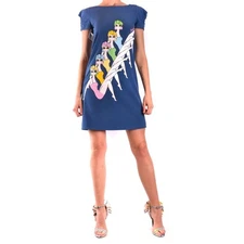 RARE Boutique Moschino Illustration Novelty Designer Dress | Blue | SZ 12