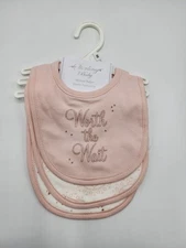 Sterling Baby Girl Boy 100% Cotton Multicolor Bibs Set of 3 NWT