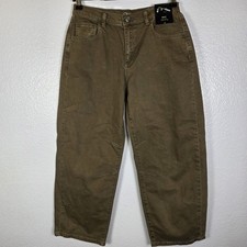 Art Class Pants Youth Brown Barrel Mid Rise Tapered Leg Stretch Casual Pant Sz12