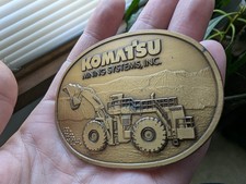 Komatsu Vintage Solid Brass Belt Buckle