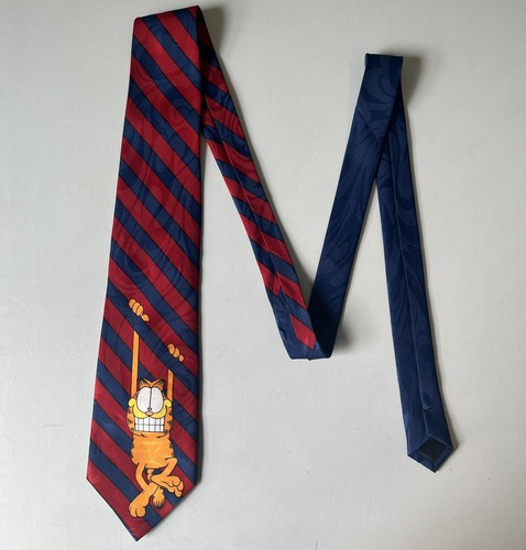 Garfield Neck Tie Red & Blue Stripe Hanging 58" Balancine Hot Cakes