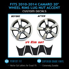 For 2010-2014 Camaro Lug Nut Wheel Rims Overlay Accent Vinyl Decals - Flat Matte