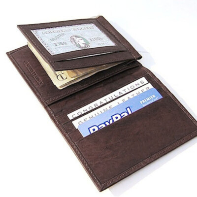 Genuine Leather Front Pocket Wallet - Slim Bifold With Money Clip, Vintage Style (Black) - View #13