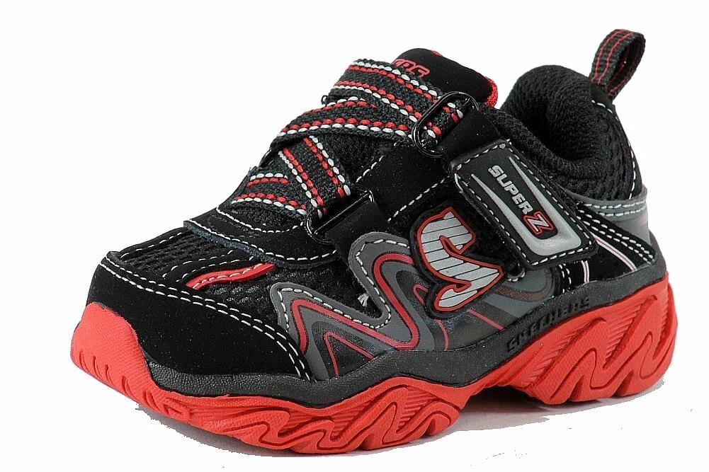 Skechers Toddler Boy s Z Strap Motley Black Red Fashion Sneakers Shoes