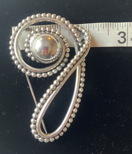 Vintage Napier Silver Plate Beaded Brooch 1950s Mid-Century Signed Rare - Picture 7 of 14