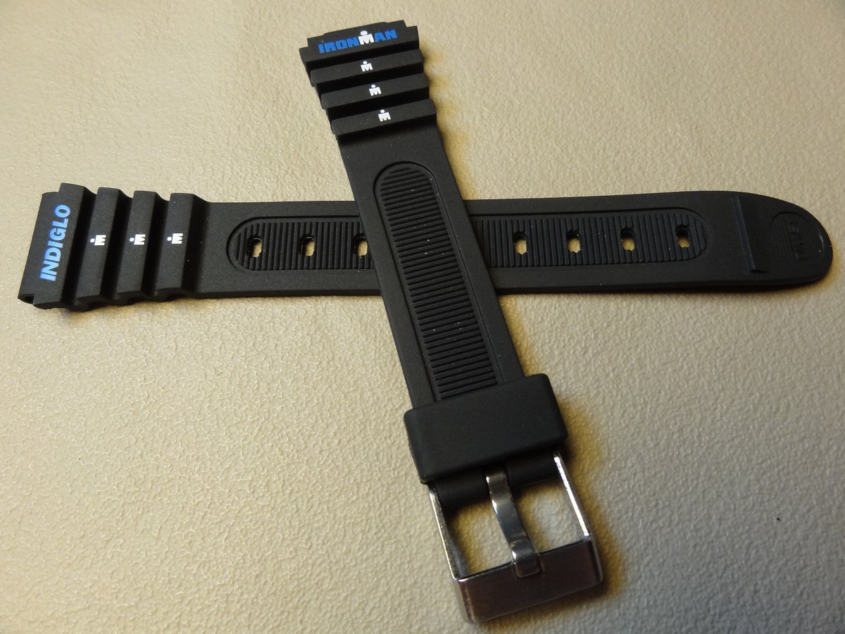 Ladies Timex Ironman Triathlon 15mm Black Sport Watch Band Indiglo