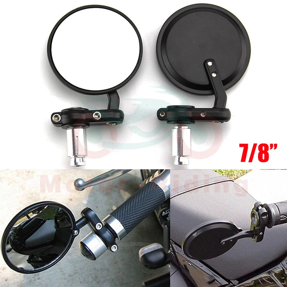 Складные боковые зеркала 7/8 дюйма для мотоциклов Honda Suzuki Yamaha Kawasaki - Изображение 2 из 4