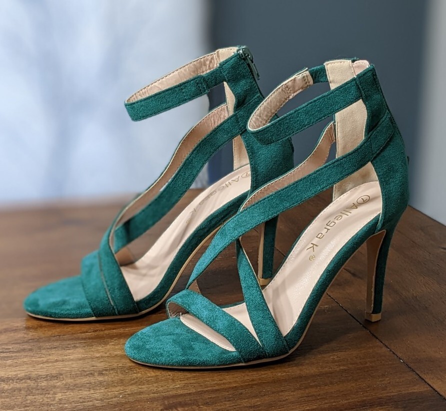 Allegra K Women's Size 7 Green Suede Strappy High Heels Allegra K New | eBay
