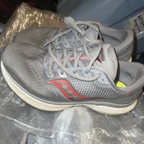Saucony Mens Triumph 18 S20596-30 Gray Running Shoes Sneakers Size 8 Wide - Afbeelding 1 van 2