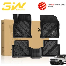 3W Floor Mats For Ford Bronco Sport 2021-2025 All Weather TPE Custom Fit Liners