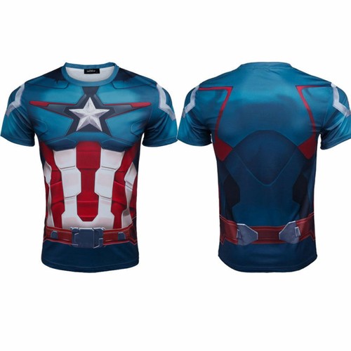 Men Kurzarm T-Shirt Marvel Superheld -Kostüm Radfahren Sport Tops Jersey-Hemd - Bild 36 von 44