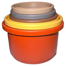 Mushie Stacking Tower 0-3 years Assorted Colors And Sizes Set Of 5 Denmark Made