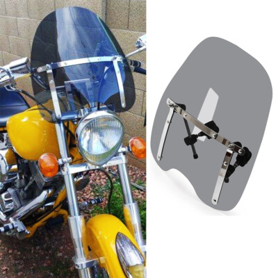 Large Motorcycle 18''x16'' Smoke Windshield Windscreen For Indian Scout Deluxe