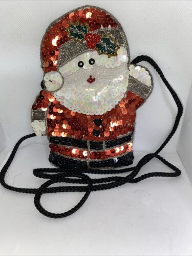 Glitter wear Beaded Sequin Santa Claus Evening Bag - Picture 1 of 2