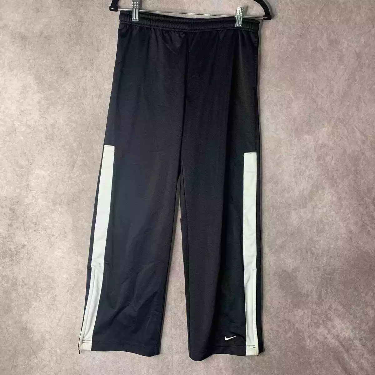 Nike Boys Pants Size 14 16 Black Sweatpants Drawstring Zippered