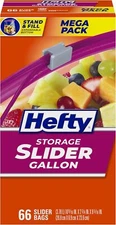 Hefty  Storage Slider Gallon Bags  Size 66 Count Food Bag