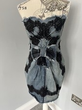 Dolce & Gabbana Denim Lace Detailed Dress Size 42