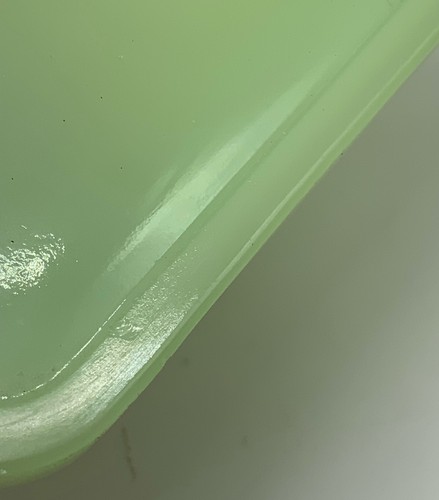 Vintage green Jeanette Jadeite square tea canister with lid uranium glass - Picture 7 of 8
