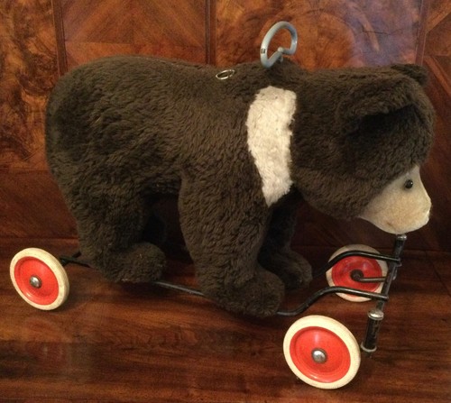 SAMMLERSTÜCK! Großer STEIFF BÄR auf Rädern mit funktionierender Brummstimme - Bild 11 von 12