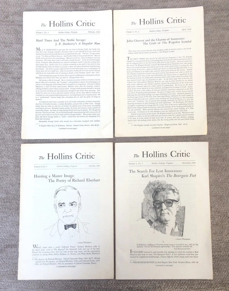 Set of 19 Back Issues of The Hollins Critic Literary Journal 1964-1968 Vols 1-5 - Image 2 of 4